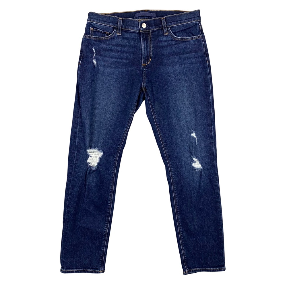 Joes Jeans The Bobby Mid Rise Tapered Boyfriend Jeans Distressed Womens Size 28